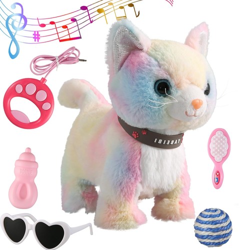 Colorful walking cat - walking, set