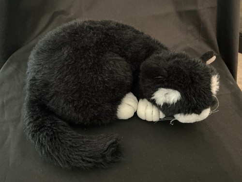 Black white purring meowing - black, &